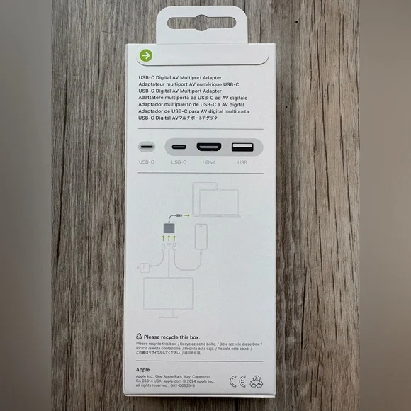 Apple USB-C Digital AV Multiport Adapter, Color: White, Model: A2119 - Picture 6 of 8